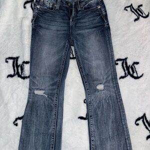 Miss Me Distressed Blue Flare Jeans